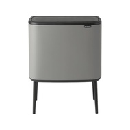 【Brabantia】BO系列 時尚按壓式垃圾桶-礫石灰11L+23L