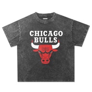 Chicago BULLS Oversized Washed Stone Wash T-shirt CHICAGO BULLS T-shirt
