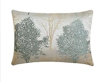 Blue Decorative Lumbar Cushion Covers 30 x 55 cm | Modern Jacquard Oblong Pillow Cover Tree | Bead E