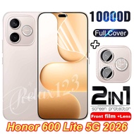 For Honor 600 Lite 5G 2IN1 Front Hydrogel Film and Lens Film For Honor 600 Pro Honor600Lite Honor600