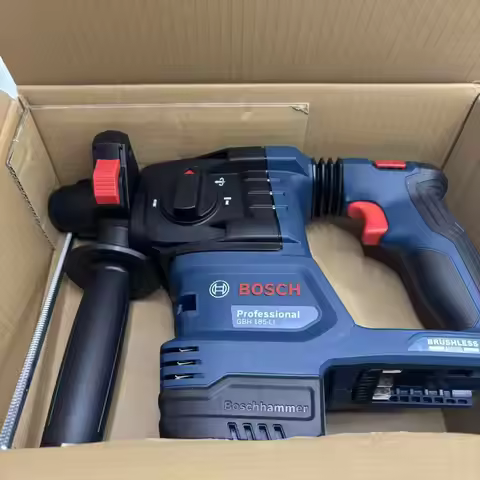 Portable BOSCH GBH185-LI Wireless Rotary Hammer Ergonomic Grip Adjustable Depth Ruler Engineering Po