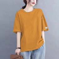 【M-4XL】Vintage Plain T Shirt Woman T-Shirt Women Baju T Shirt Women Plain Shirt Baju Perempuan Women