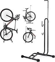 ACRUNU Upright Bike Stand - Premium Vertical &amp; Horizontal Adjustable Bicycle Floor Parking Rack Stand - Safe &amp; Stable for MTB Road Bikes indoor bike storage - for Wheels Width Max to 2.5''