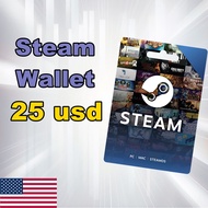 บัตร Steam Wallet 25 USD Gift Card Code $25 (for US Account)