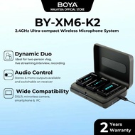 BOYA BY-XM6-K2 2.4GHz Dual-Channel Ultra-Compact Wireless Microphone System Kit