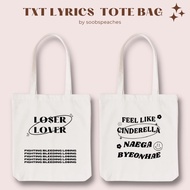 TXT LYRICS TOTEBAG AESTHETIC