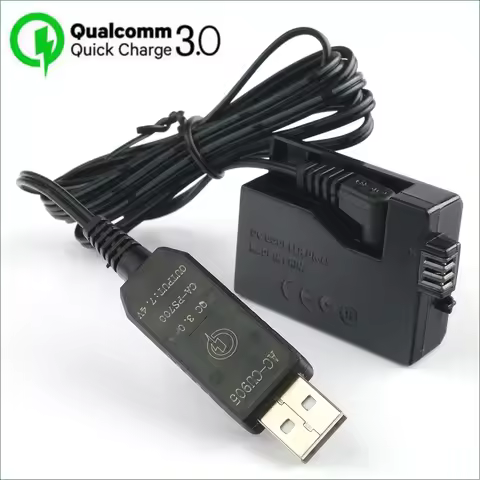 QC3.0 USB TO LP E5 LPE5 Dummy Battery ACK-E5 DR-E5 DC Coupler for Canon EOS 450D 500D 1000D Kiss F X