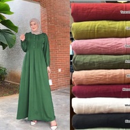 Baju Gamis  Lebaran Model  Terbaru || gamis Viral Bahan Crinkle Airflow Premium (COD)