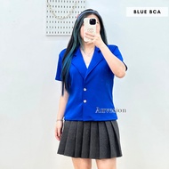 4957 Magie Short Sleeves Scuba Blazer | Blazer Lengan Pendek Wanita | Blazer Kerja | Academia Outfit