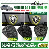 Proton 2D 3D 5D Logo Emblem Badge Proton Saga 2 LMST Front Rear Grille Carbon Black Chrome Accessori