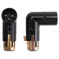 [PIA Store] Selected2PCS Audio Adapter Plug Adjustable Male to Female Right Angle XLR Adapter (XLR 9