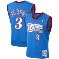 LZ71 XY เสื้อกีฬาแขนกุด ลายทีม ACE NBA Jersey Philadelphia 76ers Iverson พลัสไซซ์ YX L71Z