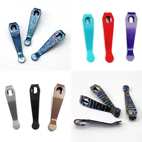 Custom 6 Colors Knife Titanium Pocket Clip Back Clamp For Genuine Spyderco Para 3 Lightweight Knives