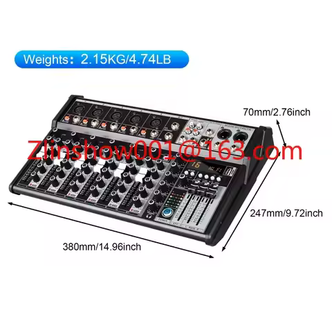KA6 Professional 7 Channels Audio Mixer Console 16 DPS Effects USB Audio Mixer 48v USB/BT Effects Re
