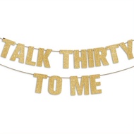 1 set 30th Birthday Party Decorations for Her & Him 30th Birthday Banner - Gold Happy Thirty Party S