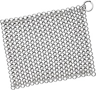 Scrubber Chainmail - Cleaner for Cast Iron Stainless Steel Anodized Cookware Scraper Cleaning Dutch Ovens Scourer for All Types of Skillet Griddles Cast Iron Pans Pots Grills &amp; Dutch Ovens by Krisp