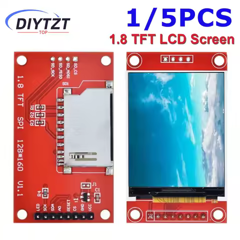 1/5PCS 1.8 Inch 1.8" LCD Display TFT Screen Module SPI Interface 128*160 Resolution 16BIT RGB 4 IO S
