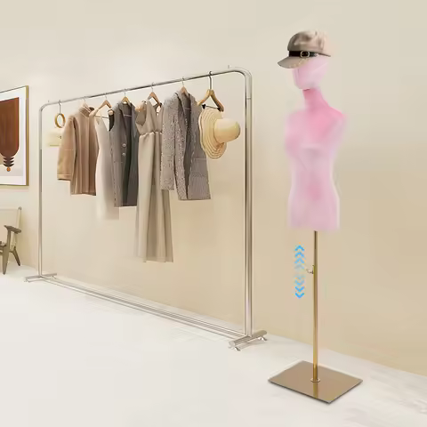 78.74in Adjustable Elegant Emale Dress Form Display Clothing Store Female Mannequin Body with Stable