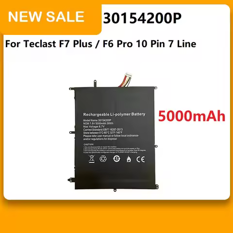 ZRTZ 5000mAh 30154200P Battery for Teclast F7 Plus / F6 Pro 10 Pin 7 Line