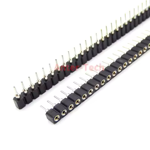 5PCS 1x40P 2.54mm Round Hole Female Header Tin Single Row 40Pin 0.1" Breakable Stackable PCB IC Crys