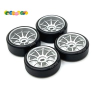 4Pcs Hard Plastic Drift Tire Tyre Metal Wheel Rim for  284131 K969 K989 P929 Mini-Z 1/28 RC Car Upgr