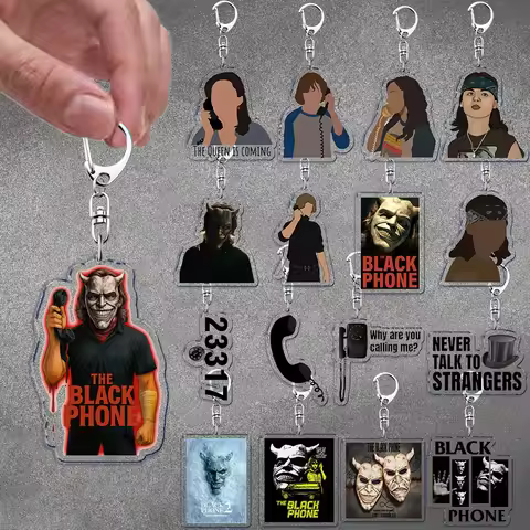 Horror Movie The Black Phone Keychain Accessories Bag Car Charms Horror Vance Hopper Keyrings Jewelr