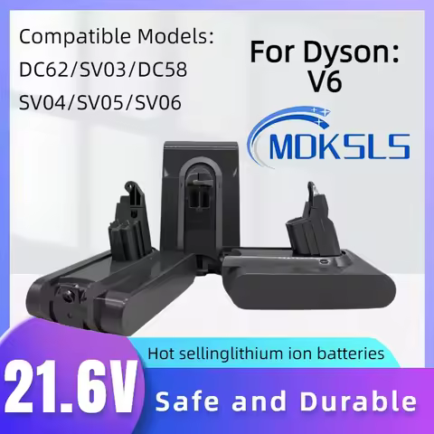 V6 Battery 21.6V 12800 mAh for Dyson V6 Vacuum Cleaner DC58 DC59 DC62 650 770 880 SV03 SV04 SV05 SV0