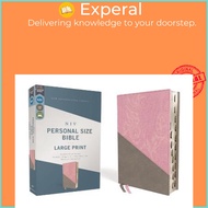 NIV, Personal Size Bible, Large Print, Leathersoft, Pink/Gray, Red Letter, Thumb In by Zondervan (US edition, paperback)