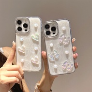 Iridescent Bow & Pearl Heart Case With Bracelet For Vivo Y13 Y12 Y12A Y12S Y11 Y11S Y10 Y5S Y3S T4X 