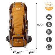 New Outlander 75L Hiking Backpack Large Capacity Camping Backpack with Rain Cover Shoes Warehouse
