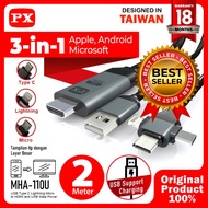 KABEL HDMI TO USB MICRO TYPE C LIGHTNING CONVERTER PX MHA-110U