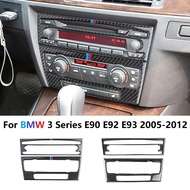 Carbon Fiber Air Conditioning Control Panel Cover Trim Sticker For BMW 3 Series E90 E92 E93 2005-2012 Car Interior Acces