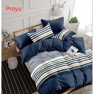 "PROYU" 100% cotton BIG SALE 7 in 1 High Quality Cotton Euro Collection Fitted Bedsheet set with Comforter {Queen/King}