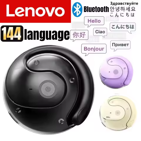 Lenovo T2 Wireless Bluetooth AI Earphones Real-time Language Translation 144 Languages Ear Hanging H