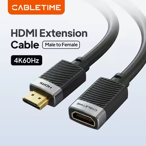CABLETIME HDMI Extension Cable 4K 60Hz HDMI 2.0 Adapter Male to Female Hdmi Cable For Switch PS4/3 T