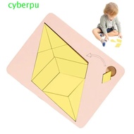 CYBERPULSE Wooden Geometric Puzzles, Geometric Shape Educational Tangram Board Puzzle, 3D Puzzle Spa