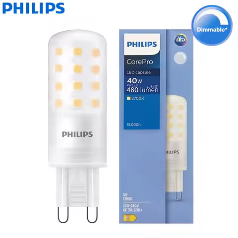 Philips CorePro LEDcapsule 4W(=40W) G9 LED Pin Dim Lamp 2700K Warm White Light 220-240V Dimmable Bul