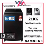 Samsung 21KG/19KG Top Load Inverter Washing Machine AI Wash Ecobubble WA80F21B9BFQ WA80F19B9BFQ