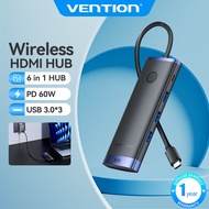 Vention Wireless HDMI  Type C HUB Type C to HDMI 4K 30Hz Type-C USB 3.2 Gen 1 PD 60W 1080P 60Hz 5Gbp