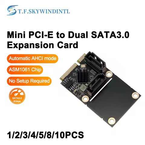 Mini PCI-E to Dual SATA 3.0 Expansion Card ASM1061 Chip PCI-E to SATA3.0 6Gbps Hard Disk Interface A