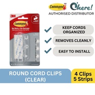 3M Command Clear Round Cord Clips With Clear Strips 4 Hooks / 5 Strips
