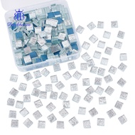 1box Glass Cabochons Mosaic Tiles for Home Decoration or Crafts Square Sier 10x10x3.5-3.8mm 200g/box