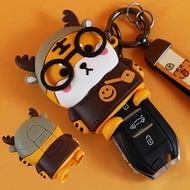 Cartoon Tiger for Peugeot 408 308 508 5008 C5X Citroen C4 DS4 DS508L C1 C2 C4 C6 Smart Car Key Case 