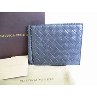 Authentic BOTTEGA VENETA Intrecciato Gray Leather Bifold Bill Wallet Purse Pre-owned #7476