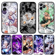 TPU black compatible protective case 【J-4】Anime Cartoon one piece luffy gear 5 zoro for OPPO A57E A5