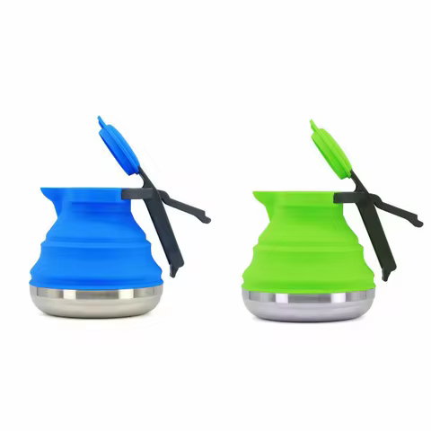 Portable Collapsible Camping Kettle For Hiking, Travel & Outdoors 42 OZ Capacity