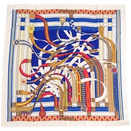 愛馬仕 Carré 140 Carré Jean Volt Epirouette 羊絨真絲白色方巾 0628 [二手] 愛馬仕