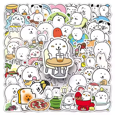 50PCS Joke Bear Stickers MOGUMOGU Graffiti Stickers DIY Diary Phone Case Handmade Scrapbook Aestheti