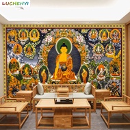 Custom Tibetan Tangka Wall Painting Buddha Temple Background Wallpaper buddha Ten Phase Temple Buddh