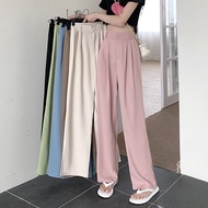 [Ready Stock] Plus Size Waist 21-46 Women's Straight High Waist Suit Pants Wide Leg Trousers High Wa